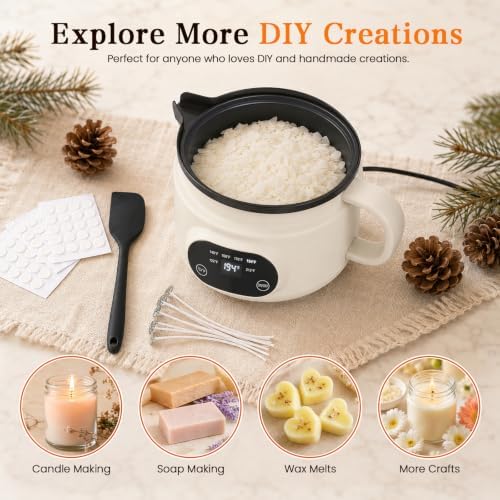 Candle Making Kit with 1.8L Electric Wax Melter 2LB Soy Wax, DIY Candle Kit - Image 6