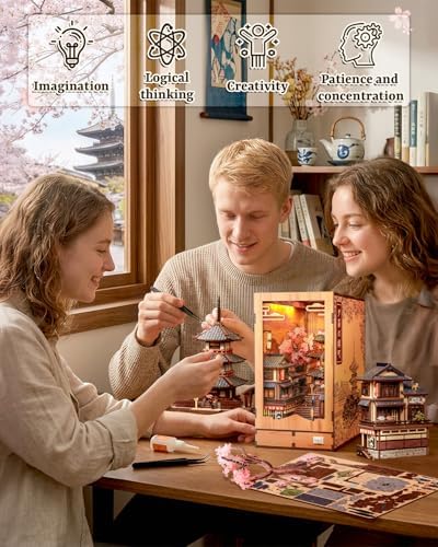 CUTEBEE Book Nook Kit for Adults, DIY Miniature House Japanese Street - Image 4