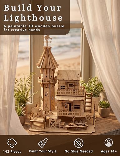 BOOZUU 3D Wooden Lighthouse Puzzle for Adults - Image 2