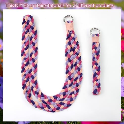 BUFANTL Macrame Kit for Beginners, Heart Decor Set - 2 Wall Hangings, 1 Keychain & 2 Napkin Rings for Romantic Gifts - Image 4