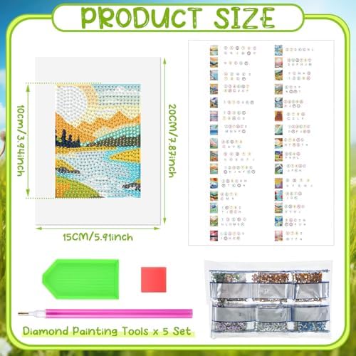 Xuhal 30 Pcs Small Diamond Art Kits for Adult Landscape Mini Diamond Art - Image 3