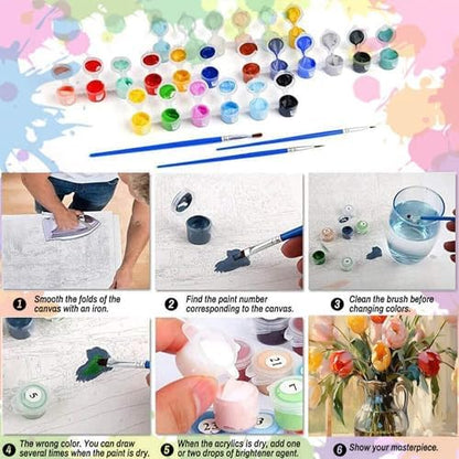 Arttoplus Flower Paint by Numbers Kit for Adults Canvas 16x20inch - Image 6