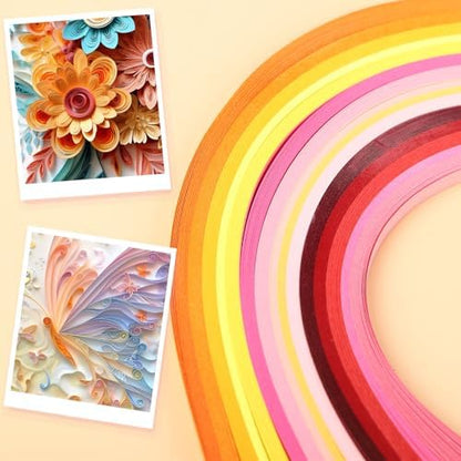 900 Pcs Quilling Paper Strips, 42 Colors, 5 mm x 39 cm, DIY Crafts - Image 6