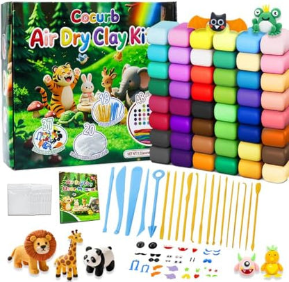 48 Colors Air Dry Clay Modeling Clay for Kids Age 3-12 with 56p Tools by Cocurb