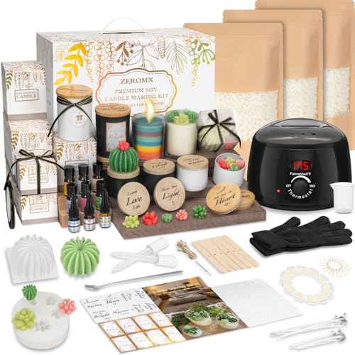 ZEROMX Complete DIY Candle Making Kit for Beginners Digital Wax Melter by ZEROMX