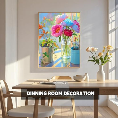TINDAY Paint by Numbers Kit for Adults Paint by Number for Adults Beginner Peony Painting by Number for Adult Flower on Canvas Acrylic Painting Wall Decor 16x20 in - Image 2