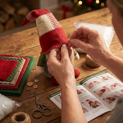 Patchwork Gnome DIY Kit Christmas Cozy Gnome Sewing Craft Set (01-Yellow) - Image 3