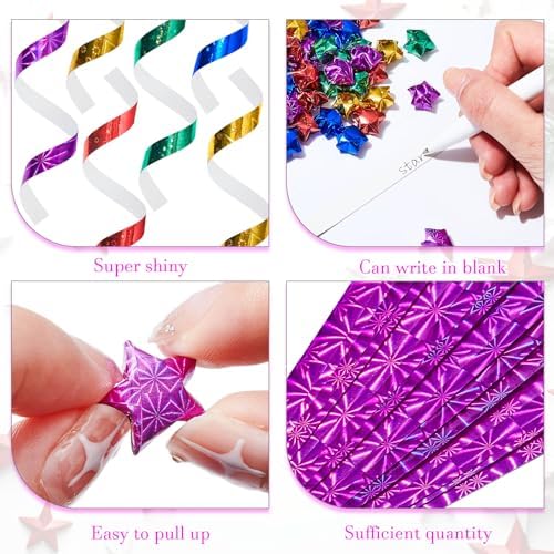 Kigeli 1000 Sheets Origami Star Paper Strips,Assorted Color,Stylish Style - Image 3