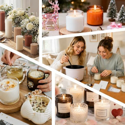 AOTOIE Candle Making Kit with Wax Melter, Soy Wax for Candle Making, DIY Candle Making Supplies, Starter Candle Kit for Women Adult Beginner, Included 1.1IB Natural Soy Wax with Wicks - Image 7