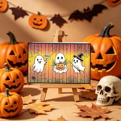 GLOBLELAND 6 Sheets Halloween Ghosts Witches Clear Stamps Set with 2 Style Scrapbook Papers for Card Making DIY Scrapbooking Photo Album Decor - Image 6