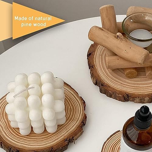 Unfinished Wood Slices for centerpieces 18 PCS 5.1-5.5 Inch,Round Wooden Discs with Tree Bark,Wood Cookies Circles for Crafts Christmas Ornaments,Wood Slice for Rustic Wedding Decoration - Image 7