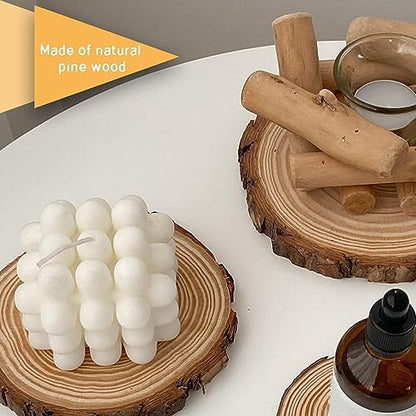 Unfinished Wood Slices for centerpieces 18 PCS 5.1-5.5 Inch,Round Wooden Discs with Tree Bark,Wood Cookies Circles for Crafts Christmas Ornaments,Wood Slice for Rustic Wedding Decoration - Image 7