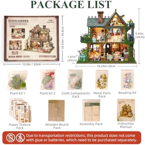 DIY Miniature House Kit with LED Lights, Fairy Garden Wooden Mini House Building Kit for Adults & Teens, Creative Crafts for Women, Friends & Hobbyists - Image 6