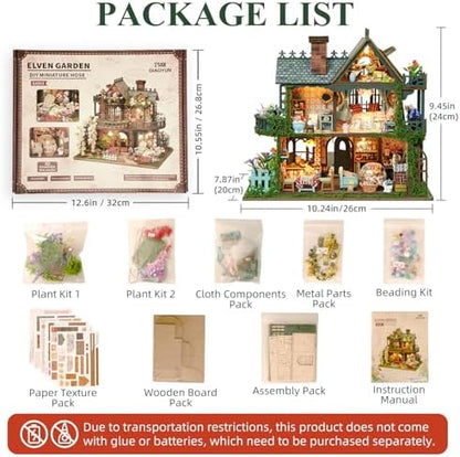 DIY Miniature House Kit with LED Lights, Fairy Garden Wooden Mini House Building Kit for Adults & Teens, Creative Crafts for Women, Friends & Hobbyists - Image 6