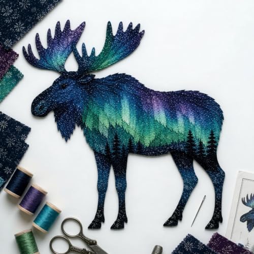 Northern Lights Wildlife DIY Patchwork Kit - Sewing Craft Kit for Adults with Layered Fabric Animal Pieces, Handmade Home Decor Project for Craft Lovers & DIY Enthusiasts by Unknown