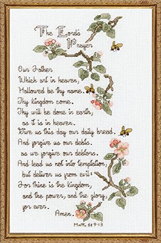 Janlynn Counted Cross Stitch Kit, The Lord's Prayer, Blue, By the yard by Janlynn