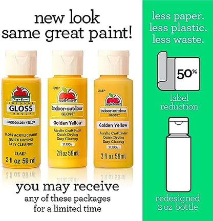 Apple Barrel Acrylic Paint in Assorted Colors (2 Ounce), 20621 Gloss White- (Pack of 3) - Image 2