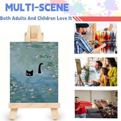 DOTSTART Paint by Numbers Kit for Adults, Vintage Monet Water Lilies Cat Canvas Adult Paint by Number Kits, Acrylic Paint by Number Canvas for Adult Beginners, Home Wall Art Decor, 16X20 inch - Image 6