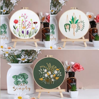 Offizon 3 Sets Embroidery Kit for Beginners Adult DIY Cross Stitches - Image 4