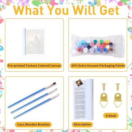 Jesus Paint by Numbers Kit for Adults, 16x16 inch - Image 4