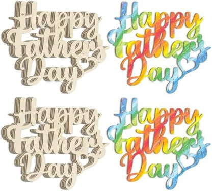 Wooden Fathers Day Crafts for Kids DAD Letter Ornaments to Paint 7 Inch, Large Size Father's Day Wooden Daddy Cutout DIY Blank Unfinished Wood Father's Gifts Ornament for Crafts Hanging Decorations by Sophena