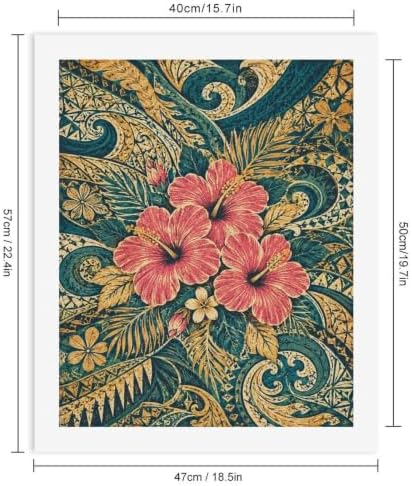 Bozfoxa Paint by Numbers Kit for Adults Beginner Teal Hibiscus Vine - Image 3