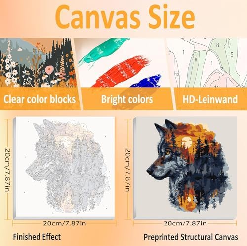 3 Pack Framed Paint by Numbers for Adult with Easel Wild Animals (8x8in) - Image 3