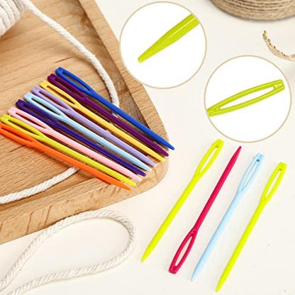 LoveInUSA 100PCS Yarn Needles for Kids & Beginners, 2.7inch Large Eye Plastic Knitting Sewing Needles for Crochet, Weaving, Tapestry, Christmas Craft Gifts, DIY Sewing Handmade Crafts - Image 3