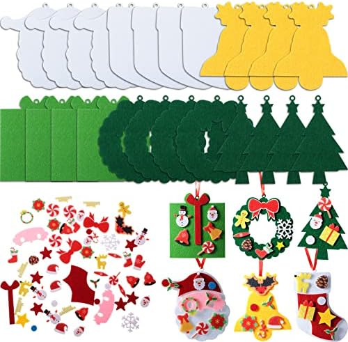 Tatuo 24 Kits Christmas Felt Ornament DIY Crafts, Tree Socks Bells Santa by Tatuo
