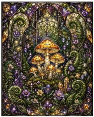 Bozfoxa Paint by Numbers Kit for Adults Beginner Mushroom Glass by Unknown