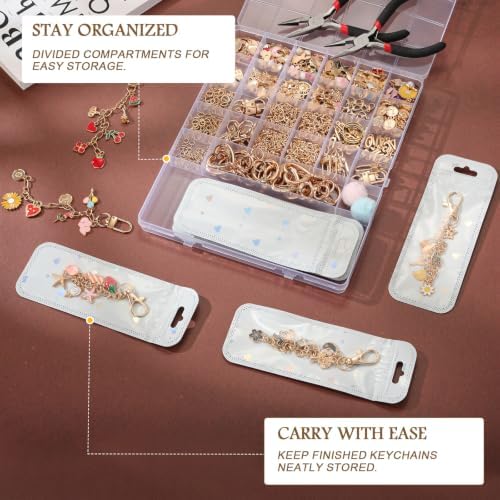 Emibele 478PCS Keychain Making Kit, Bag Charm Kit DIY Craft Supplies - Image 4