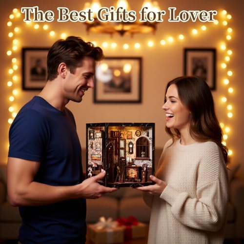 Book Nooks for Adults, DIY Miniature Dollhouse BookNook Kit Gifts - Image 6