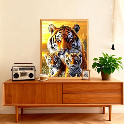 AIRDEA Tigers Paint by Numbers for Adults Beginner,Family of Tigers Painting by Number Kits on Canvas,Frameless,16x20in DIY Acrylic Painting,Home Wall Decor - Image 2