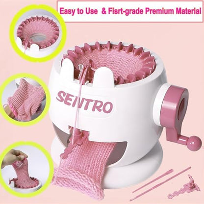 PKHOUHYI Sentro 22 Knitting Machine, Sentro 22 Needles Knitting Machine Automatic Circular Weaving Spinning Knitting Loom Machine Kit for Adults and Beginners for Scarf/Hats/Sweater/Kintting Toys - Image 4