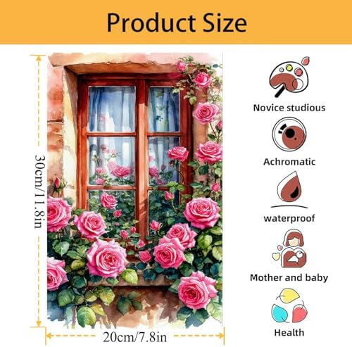 Mowana Paint by Numbers Kit for Adults Beginner – Flowers Framed Paint by Numbers for Adults with Easel – Easy DIY Acrylic Oil Painting Kit Canvas Wall Art Decor 8x12inch - Image 5