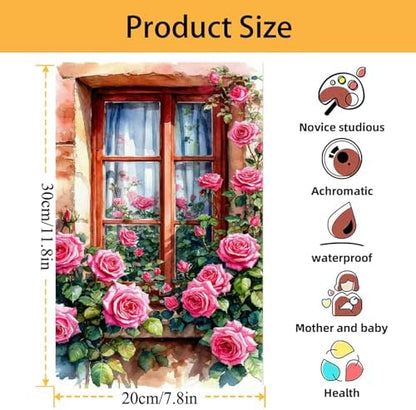 Mowana Paint by Numbers Kit for Adults Beginner – Flowers Framed Paint by Numbers for Adults with Easel – Easy DIY Acrylic Oil Painting Kit Canvas Wall Art Decor 8x12inch - Image 5