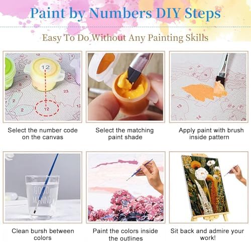 Gearock DIY Wildflowers Paint by Numbers Kit for Adults - Image 6
