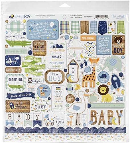 Echo Park Paper Company Baby Boy Collection Kit paper, blue, green, mint, yellow 12-x-12-Inch - Image 3