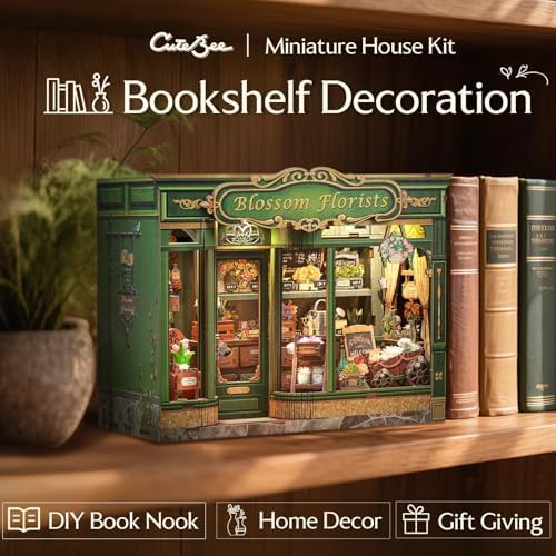 CUTEBEE Book Nook Kit DIY Miniature Flower House Dollhouse for Adults - Image 5