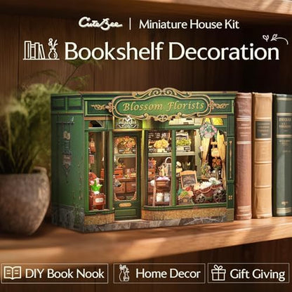 CUTEBEE Book Nook Kit DIY Miniature Flower House Dollhouse for Adults - Image 5