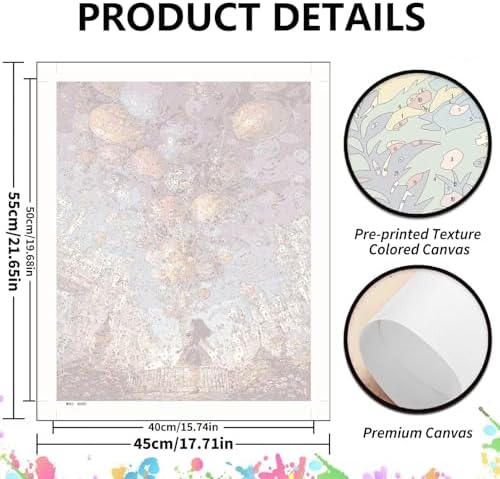 koemhxb Fantasy Paint by Numbers Kit for Adults Beginners, DIY Balloons and Castle Acrylic Painting on Canvas for Home Wall Art Decor 16x20 Inch - Image 2