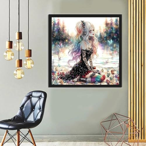 Jiqinsiye Girl Adults Paint by Number Kits,Female Painting by Number Kits on Canvas,Large Color by Numbers Adult Watercolor Gifts for Friends Wall Decor - Image 2