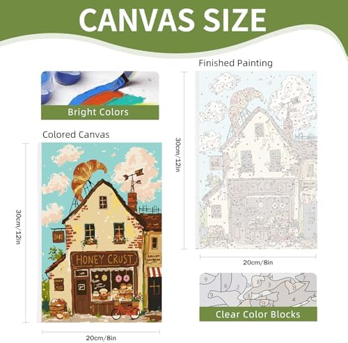 4 Pack Framed Paint by Numbers Kit for Adults Beginner with Wooden Easel, Landscape Easy Paint by Numbers with Frame, DIY Adult Paint by Numbers Kits on Canvas Framed for Home Decor Gift 8x12 Inch - Image 6