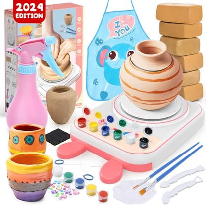 Pottery Wheel for Kids, Air Dry Clay Arts & Crafts Kit with USB Power by Skirfy