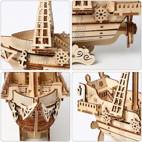3D Wooden Puzzles for Adults, DIY Ship Model Building Kit - Image 4