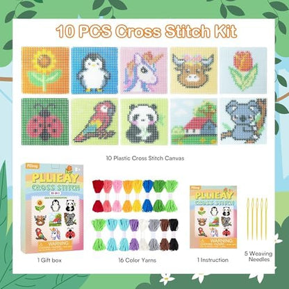 Pllieay 10-in-1 Plastic Canvas Kit for Beginners, Easy Needlepoint Kit - Image 3