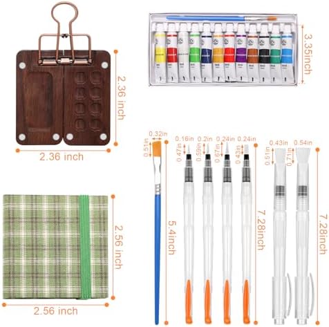 Boyistar Watercolor Paint Set Portable Mini Watercolor Travel Set 12 Colors - Image 2