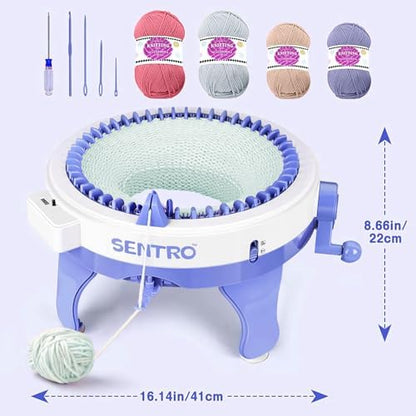 Knitting Machine,SENTRO 48 Needles Knitting Machines with Row Counter, Smart Weaving Round Loom,Double Knit Loom Machine Kit,DIY Knit Scarf Hat Sock - Image 5
