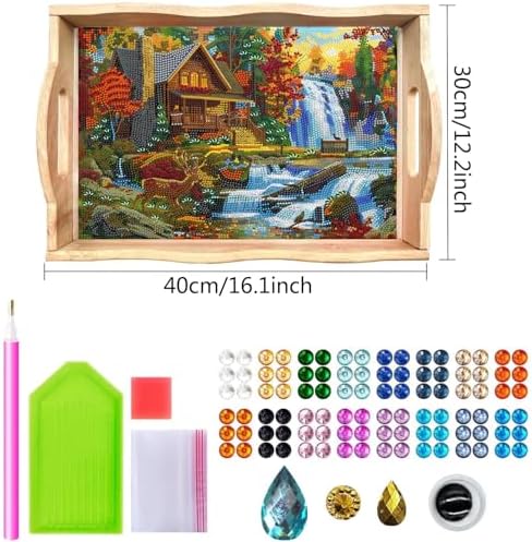 DOTSOPS DIY Mandala Diamond Painting Serving Tray with Handle for Adults - Image 2