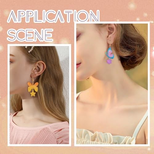Craftdady 1Pcs Butterfly Silicone Mold Earring Making Kit Love Heart Star Moon Snowflake Rectangle Jewelry Resin Casting Mold with Brass Earring Hooks Jump Rings for DIY Craft Jewelry Making Supplies - Image 7